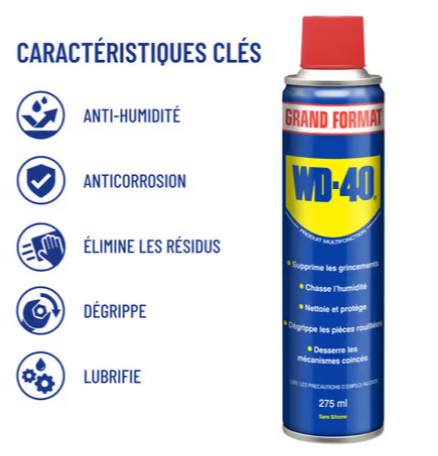 WD-40 dégrippant multifonction 275ML